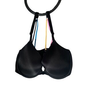 PINK Victoria's Secret Black Bra with Multicolor Straps